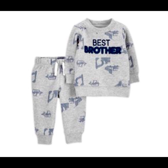 Child of Mine by Carter's Baby Boys Long Sleeve Lil Bro, 2-Piece - Picture 1 of 5